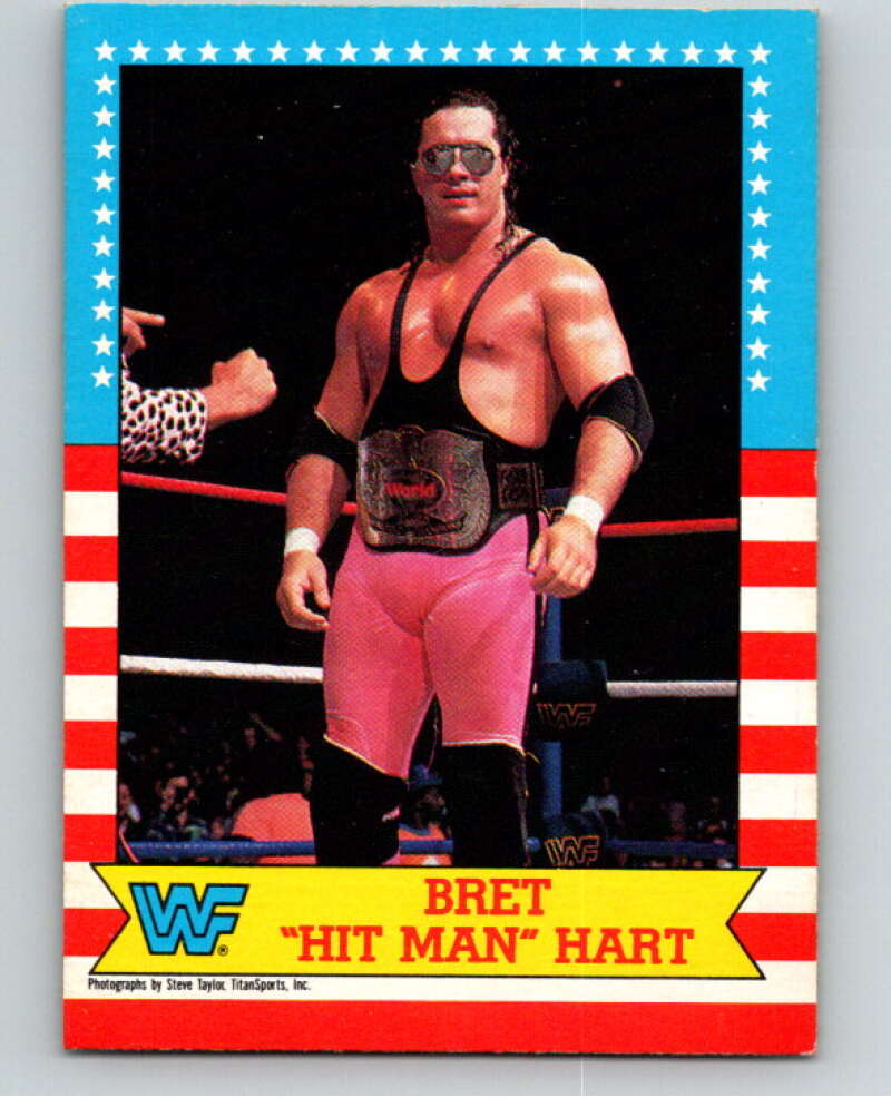 1987 O-Pee-Chee WWF #1 Bret Hit Man Hart Rookie  V69362 Image 1