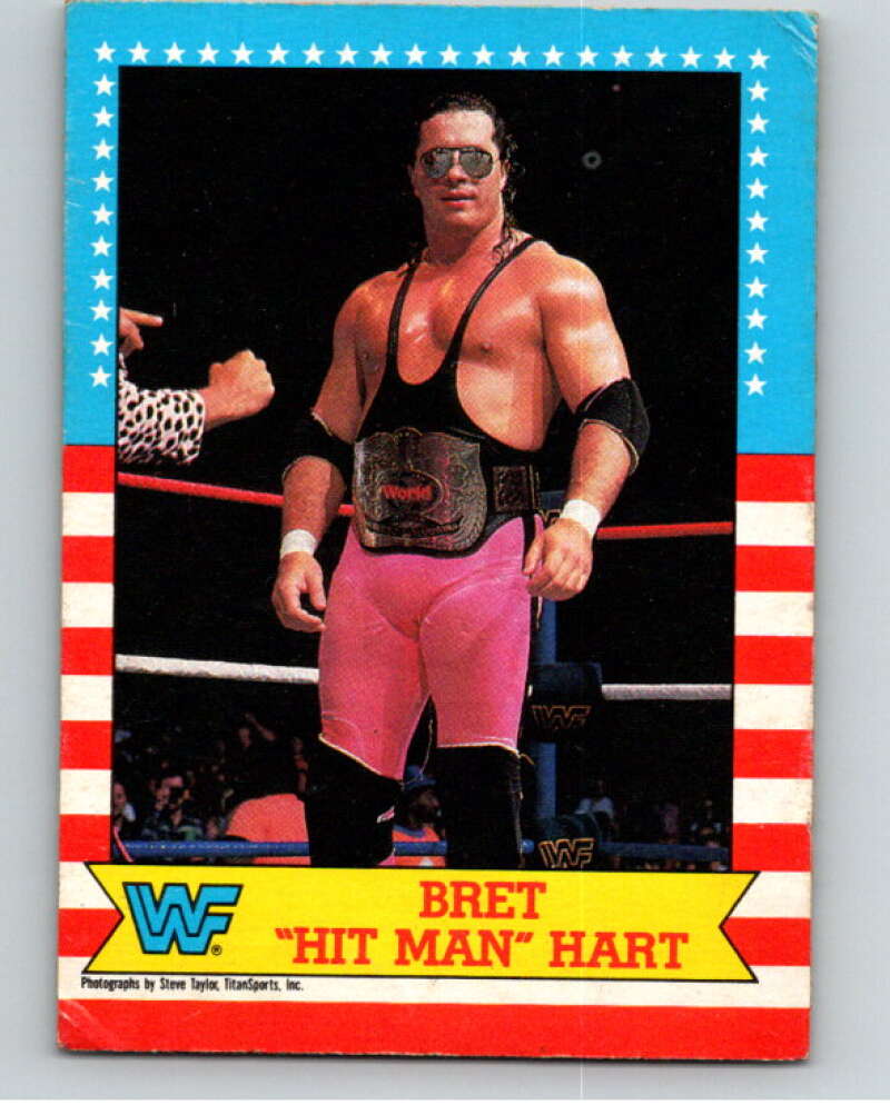 1987 O-Pee-Chee WWF #1 Bret Hit Man Hart Rookie  V69363 Image 1
