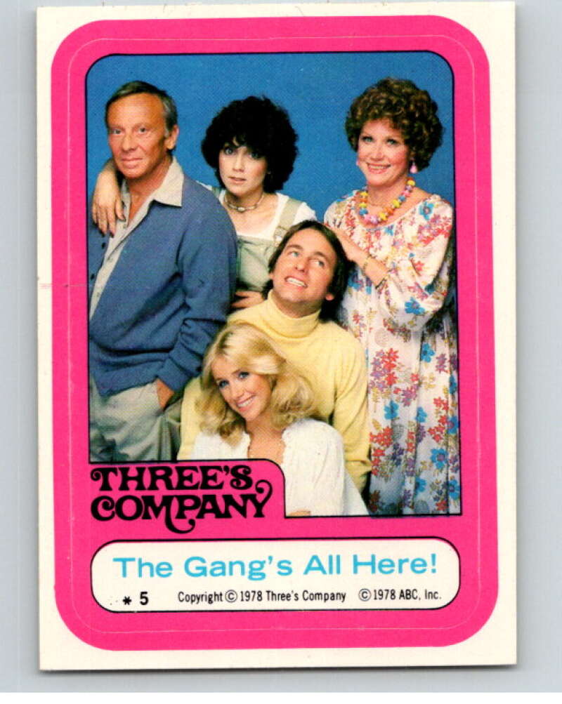 1978 Topps Three's Company Sticker #5 The Gang's All Here!   V69741 Image 1