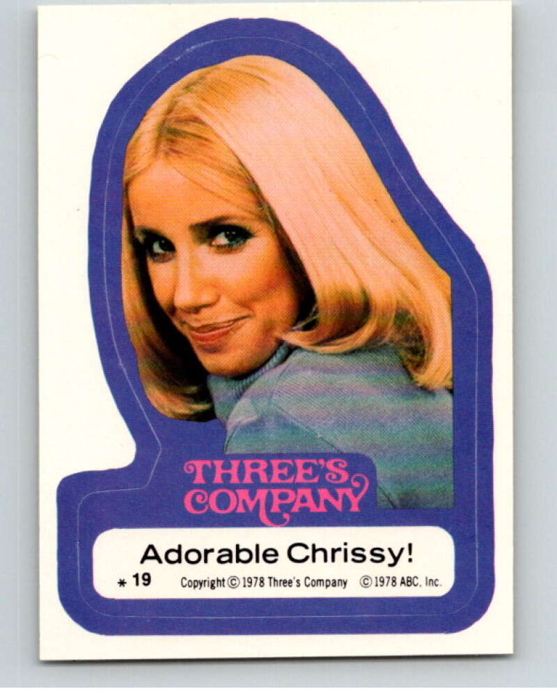 1978 Topps Three's Company Sticker #19 Adorable Chrissy!   V69746 Image 1