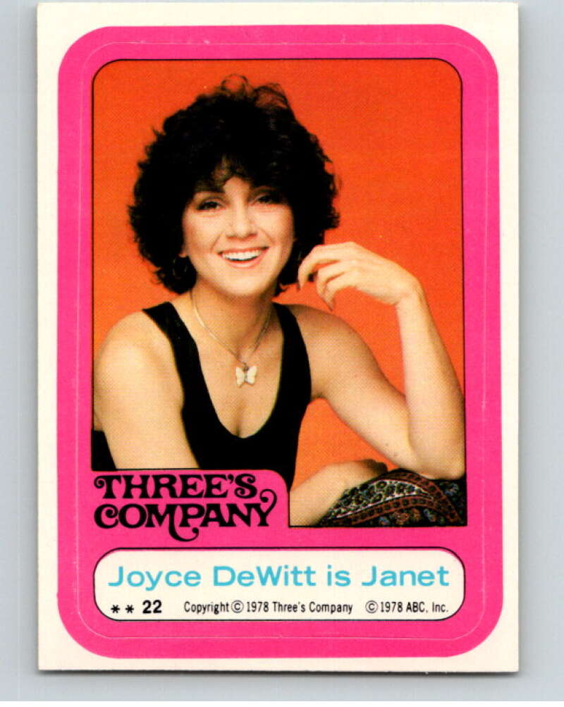 1978 Topps Three's Company Sticker #22 Joyce DeWitt is Janet   V69747 Image 1