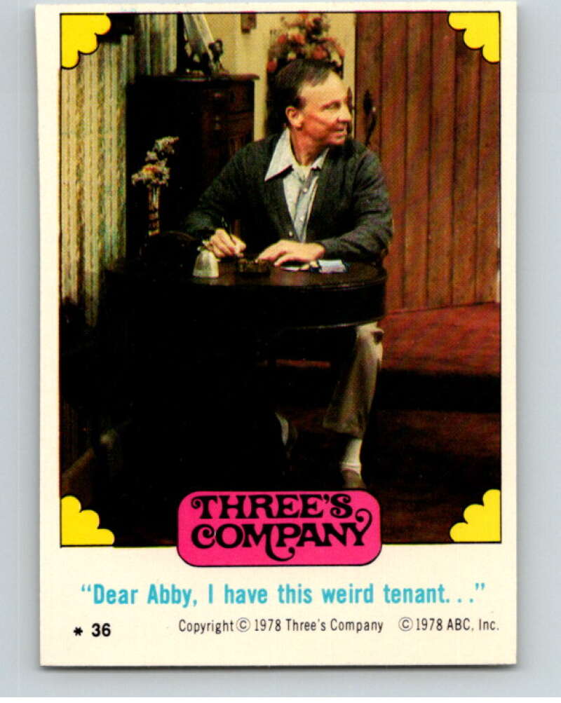1978 Topps Three's Company Sticker #36 "Dear Abby..  V69753 Image 1