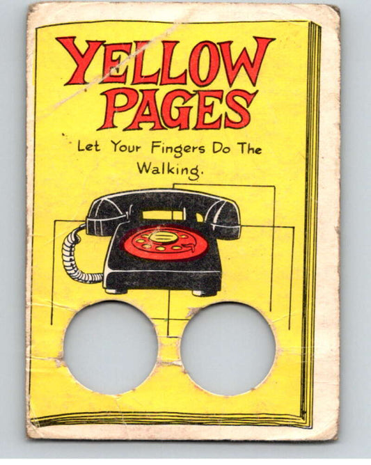 1968 Topps  Laugh-In Punch Outs  #62 Yellow Pages   V69902 Image 1