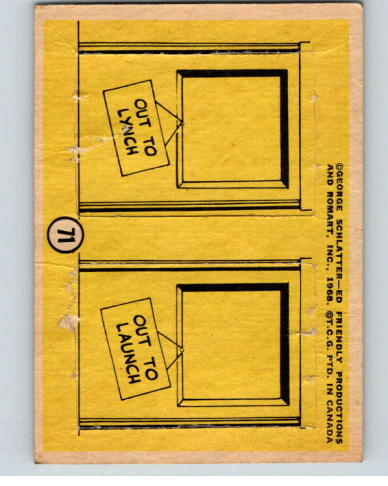 1968 Topps  Laugh-In Punch Outs  #71 Yacht Club/Ku Klux Klan   V69919 Image 2