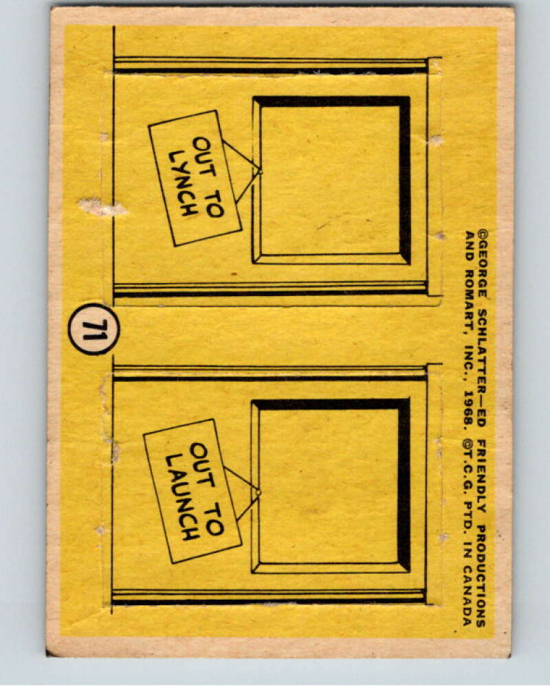1968 Topps  Laugh-In Punch Outs  #71 Yacht Club/Ku Klux Klan   V69922 Image 2