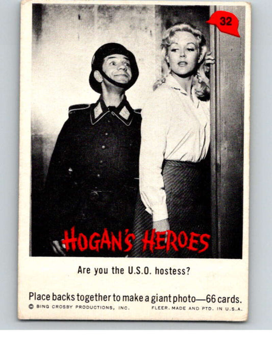 1965 Fleer Hogan's Heroes #32 Are you the U.S.O. hostess..  V69932 Image 1