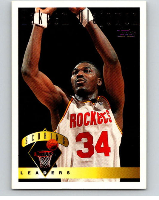 1995-96 Topps NBA #7 Hakeem Olajuwon LL  Houston Rockets  V69973 Image 1