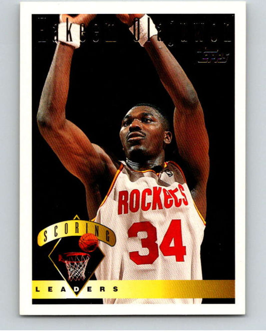 1995-96 Topps NBA #7 Hakeem Olajuwon LL  Houston Rockets  V69975 Image 1