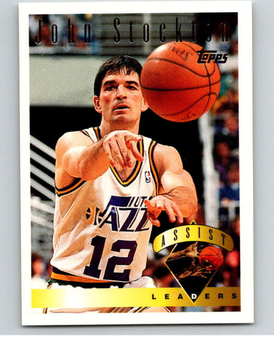 1995-96 Topps NBA #16 John Stockton LL  Utah Jazz  V69987 Image 1
