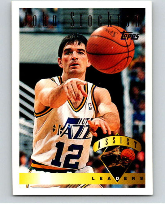 1995-96 Topps NBA #16 John Stockton LL  Utah Jazz  V69988 Image 1