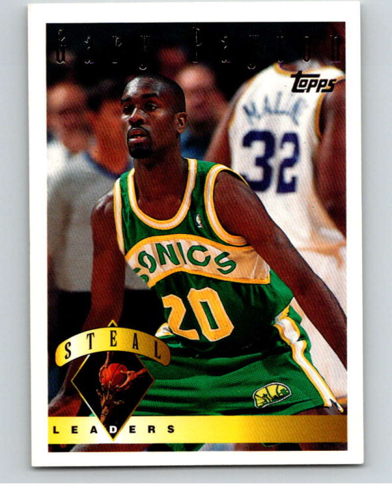 1995-96 Topps NBA #23 Gary Payton LL  Seattle SuperSonics  V69992 Image 1