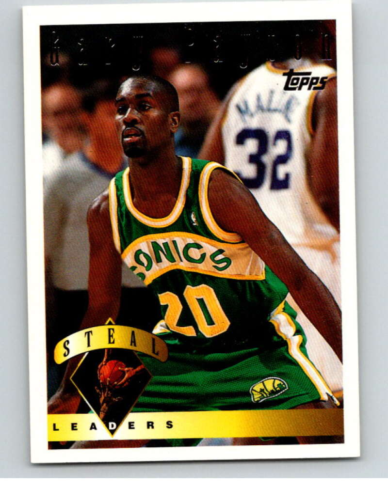 1995-96 Topps NBA #23 Gary Payton LL  Seattle SuperSonics  V69993 Image 1