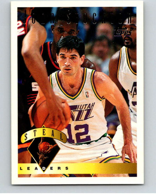 1995-96 Topps NBA #24 John Stockton LL  Utah Jazz  V69998 Image 1