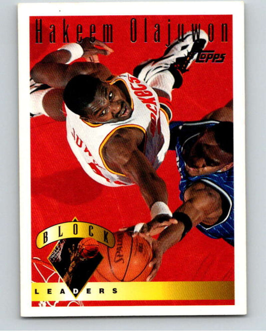 1995-96 Topps NBA #27 Hakeem Olajuwon LL  Houston Rockets  V70004 Image 1