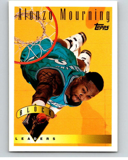 1995-96 Topps NBA #30 Alonzo Mourning LL  Charlotte Hornets  V70015 Image 1