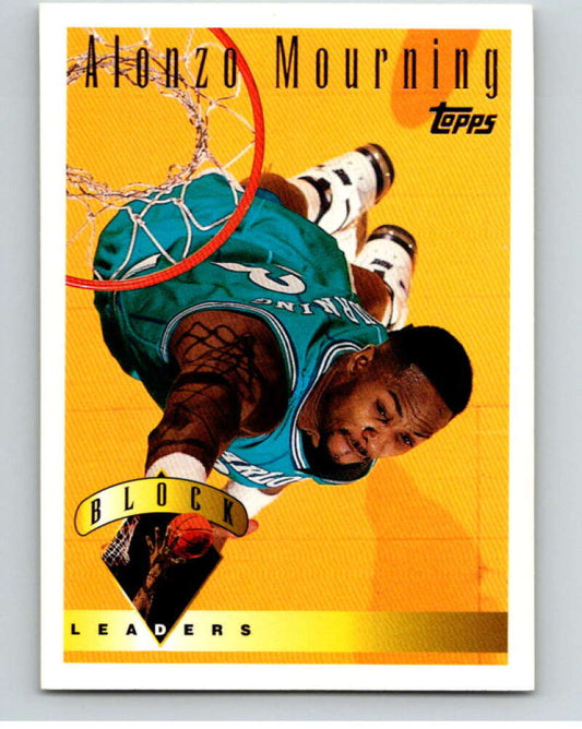 1995-96 Topps NBA #30 Alonzo Mourning LL  Charlotte Hornets  V70016 Image 1