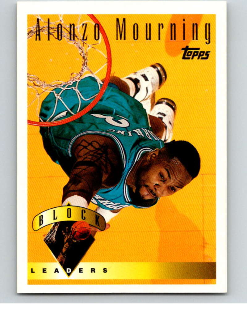 1995-96 Topps NBA #30 Alonzo Mourning LL  Charlotte Hornets  V70017 Image 1