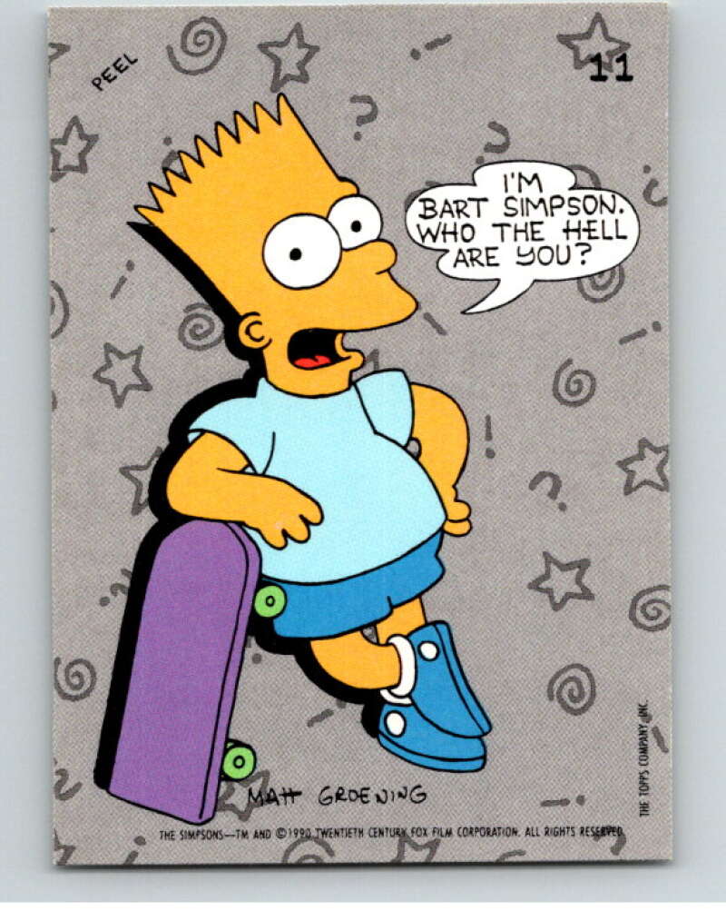 1990 The Simpsons Stickers #11 I'm Bart Simpson..  V70649 Image 1