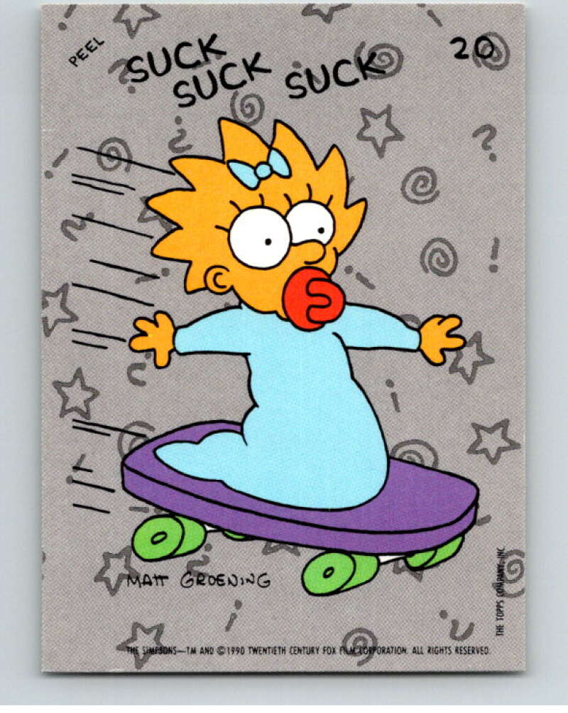1990 The Simpsons Stickers #20 Suck Suck Suck  V70651 Image 1