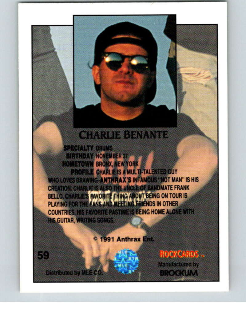 1991 Brockum Rock Cards #59 Charlie Benante   V70678 Image 2