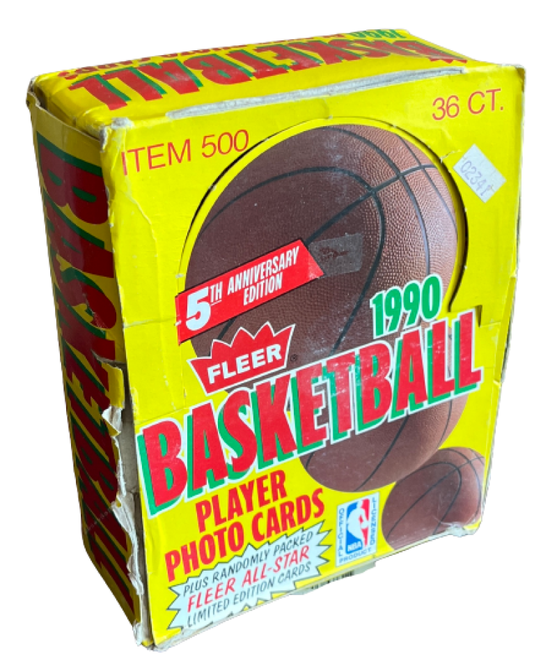 1990-91 Fleer Basketball NBA Box - 36 Sealed Packs Per Box Image 1
