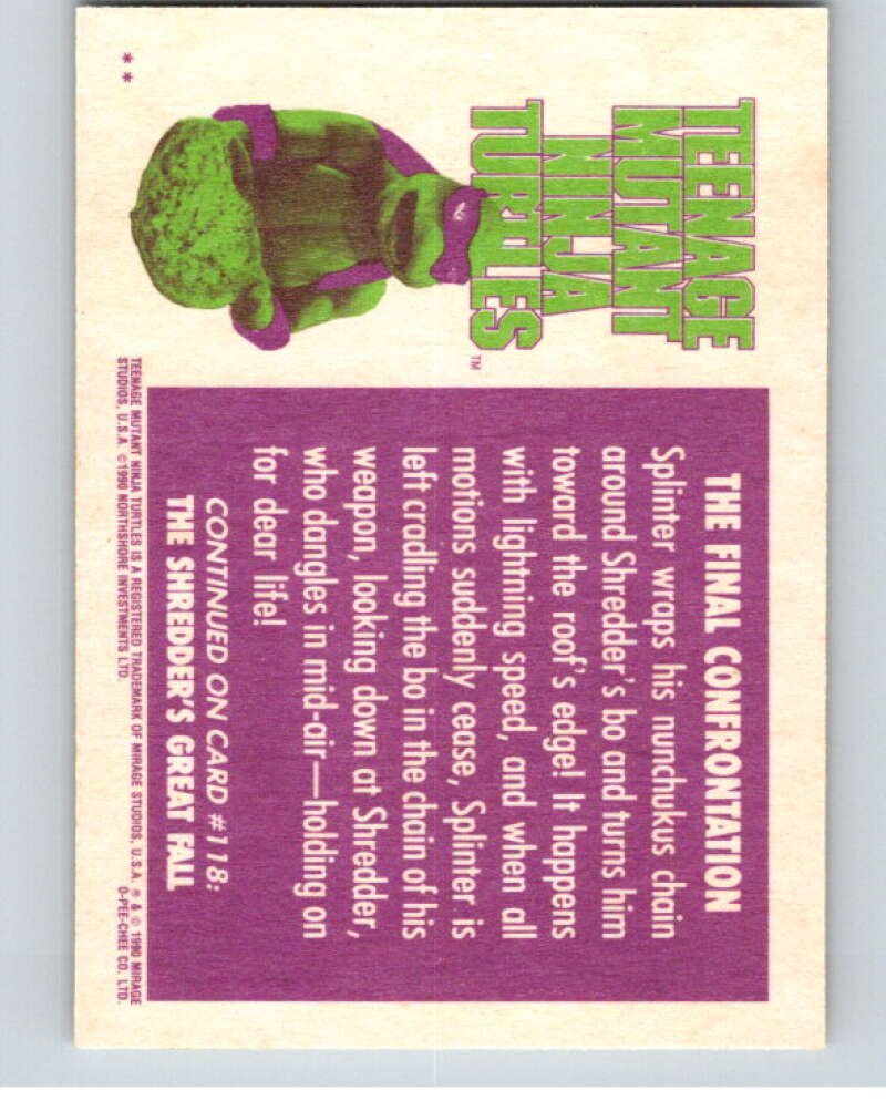 1990 O-Pee-Chee Teenage Mutant Ninja Turtles Movie #117 Card V71277 Image 2