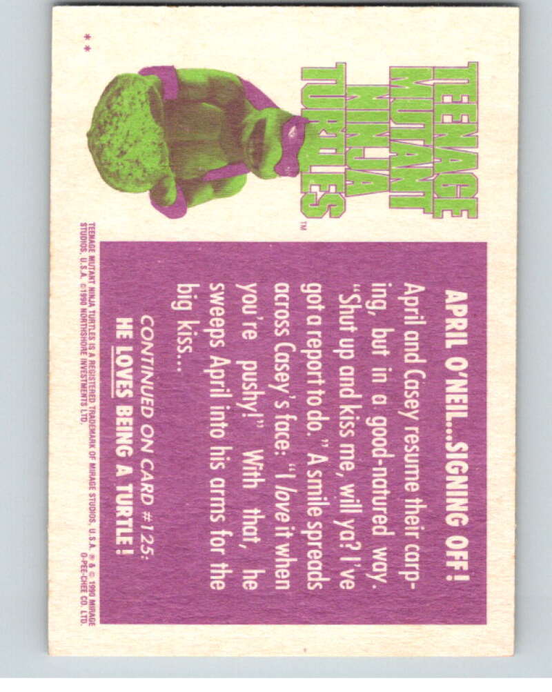 1990 O-Pee-Chee Teenage Mutant Ninja Turtles Movie #124 Card V71306 Image 2