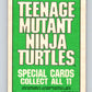 1990 O-Pee-Chee Teenage Mutant Ninja Turtles Movie Special #11 Card  V71414 Image 2