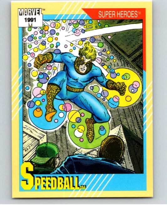 1991 Impel Marvel Universe #34 Speedball   V71481 Image 1