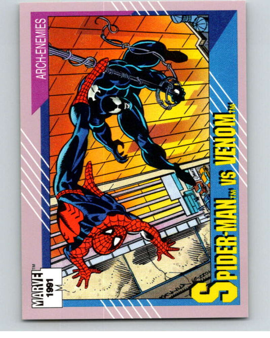 1991 Impel Marvel Universe #91 Spider-Man vs. Venom   V71562 Image 1