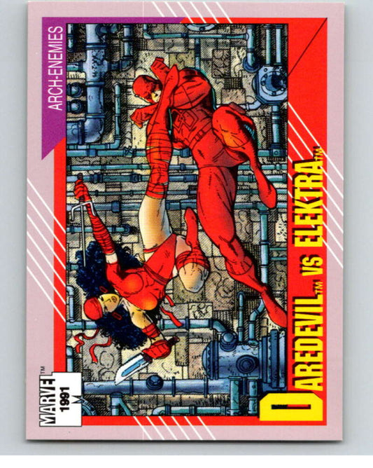1991 Impel Marvel Universe #95 Daredevil vs. Elektra   V71573 Image 1
