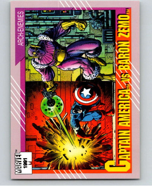 1991 Impel Marvel Universe #99 Captain America/Baron Zemo   V71577 Image 1