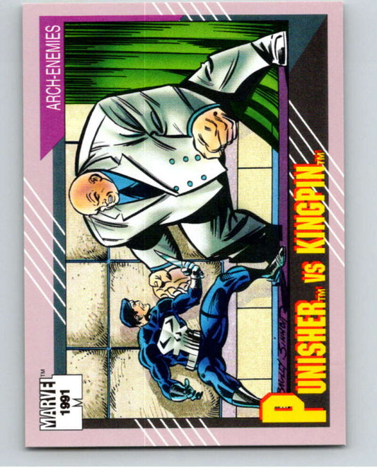 1991 Impel Marvel Universe #102 Punisher vs. Kingpin   V71586 Image 1