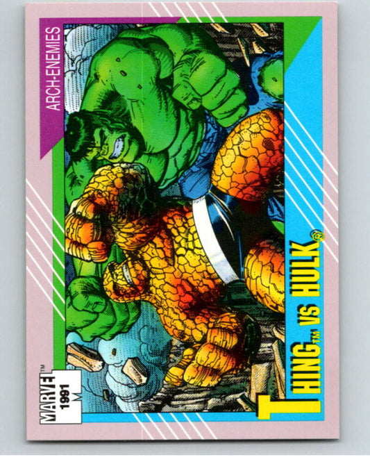 1991 Impel Marvel Universe #103 Thing vs. Hulk   V71588 Image 1