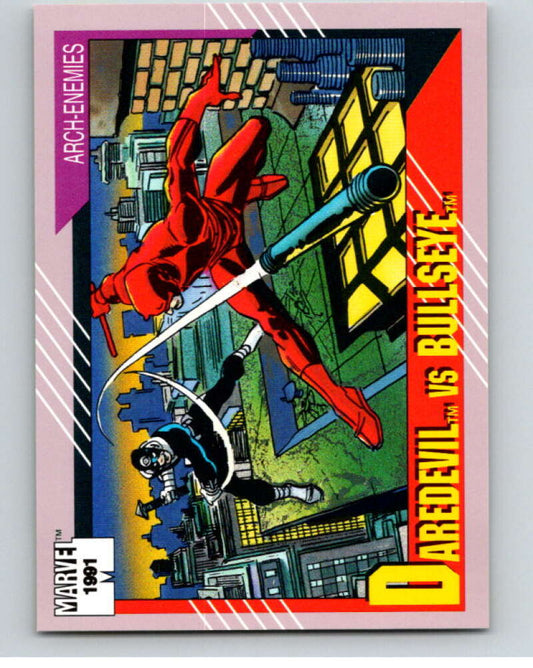 1991 Impel Marvel Universe #104 Daredevil vs. Bullseye   V71591 Image 1