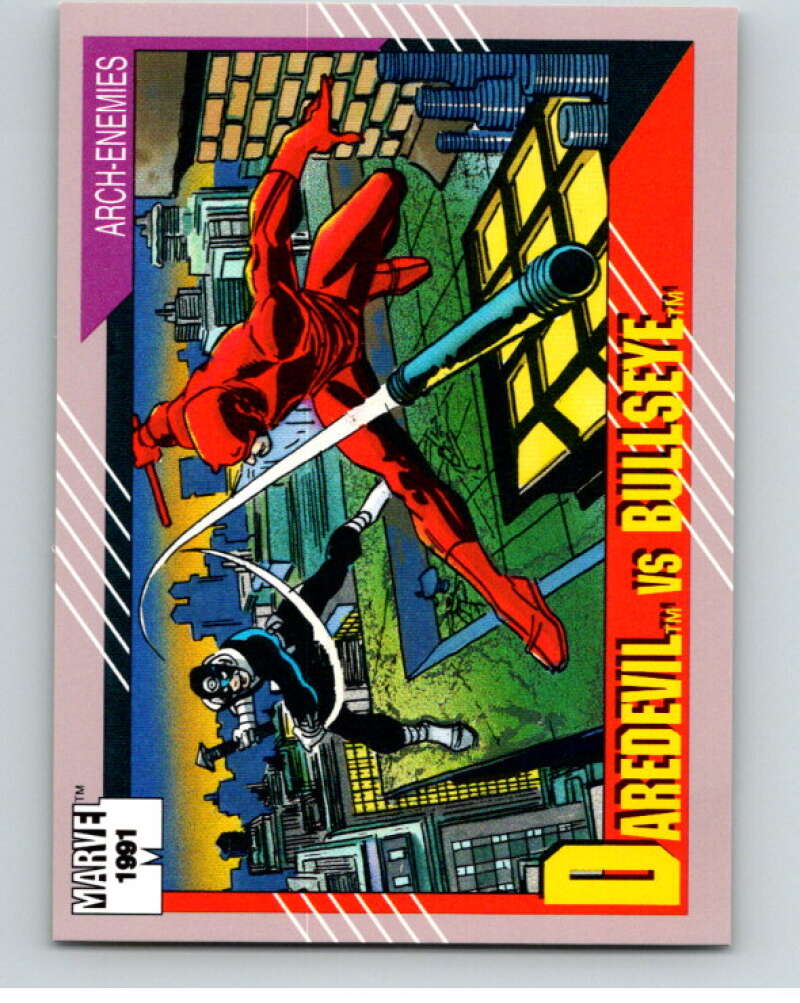 1991 Impel Marvel Universe #104 Daredevil vs. Bullseye   V71593 Image 1