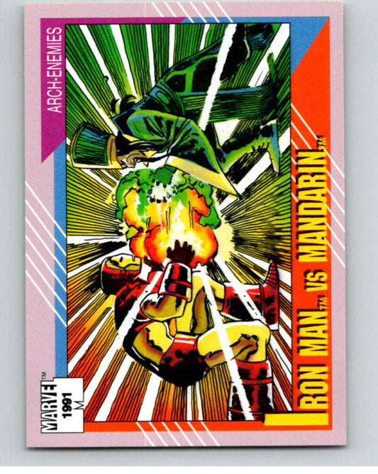 1991 Impel Marvel Universe #118 Iron Man vs. Mandarin   V71614 Image 1