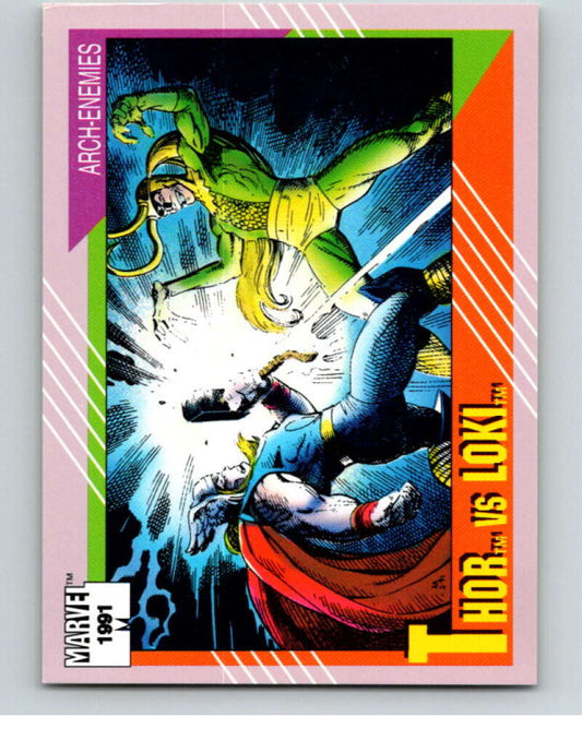1991 Impel Marvel Universe #120 Thor vs. Loki   V71621 Image 1