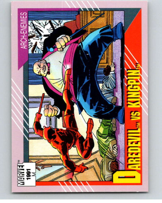 1991 Impel Marvel Universe #126 Daredevil vs. Kingpin   V71628 Image 1