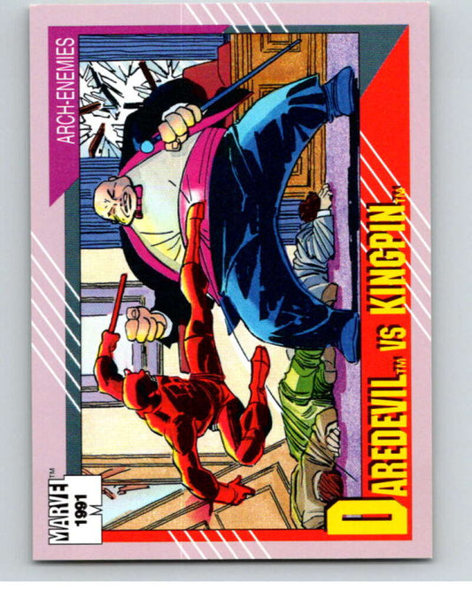 1991 Impel Marvel Universe #126 Daredevil vs. Kingpin   V71629 Image 1