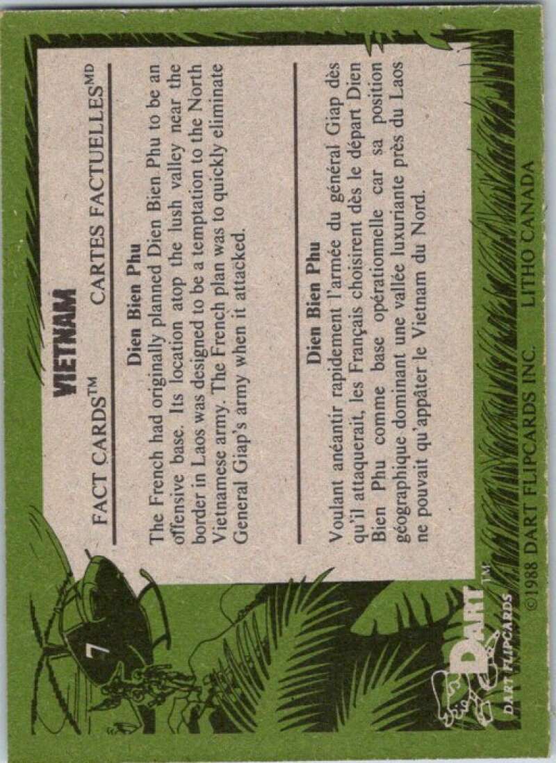 1988 Dart Flipcards Vietnam Facts Series I #7 Vietnam  V72126 Image 2