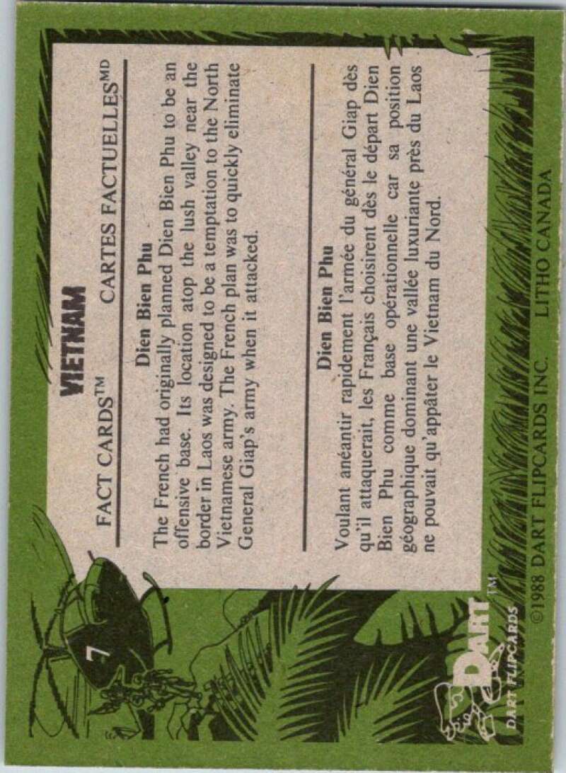1988 Dart Flipcards Vietnam Facts Series I #7 Vietnam  V72127 Image 2