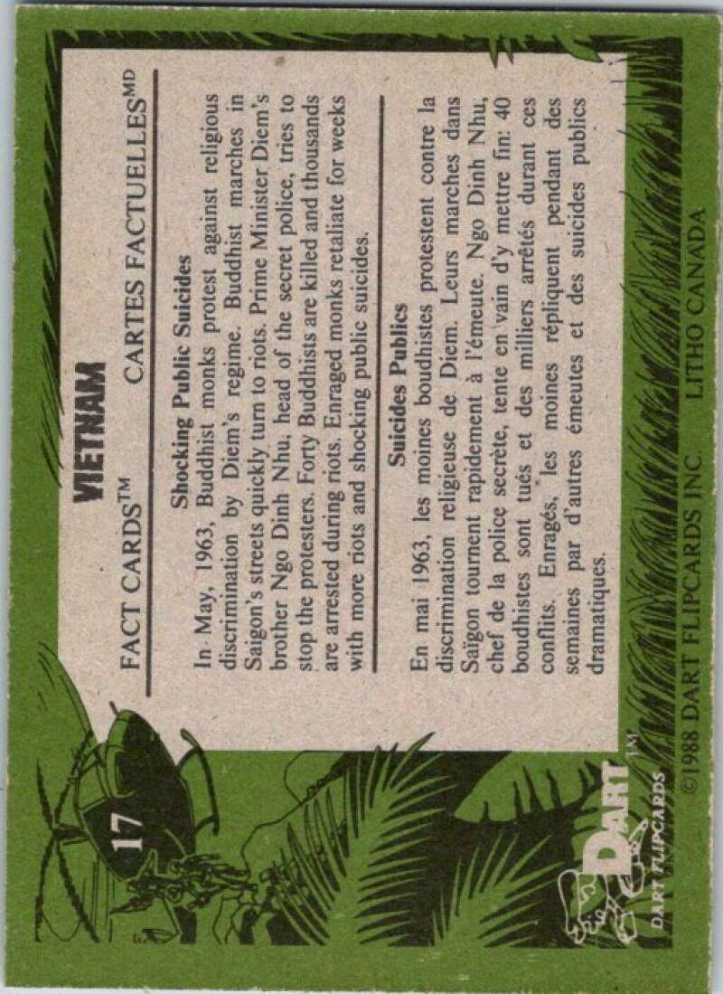1988 Dart Flipcards Vietnam Facts Series I #17 Vietnam  V72156 Image 2