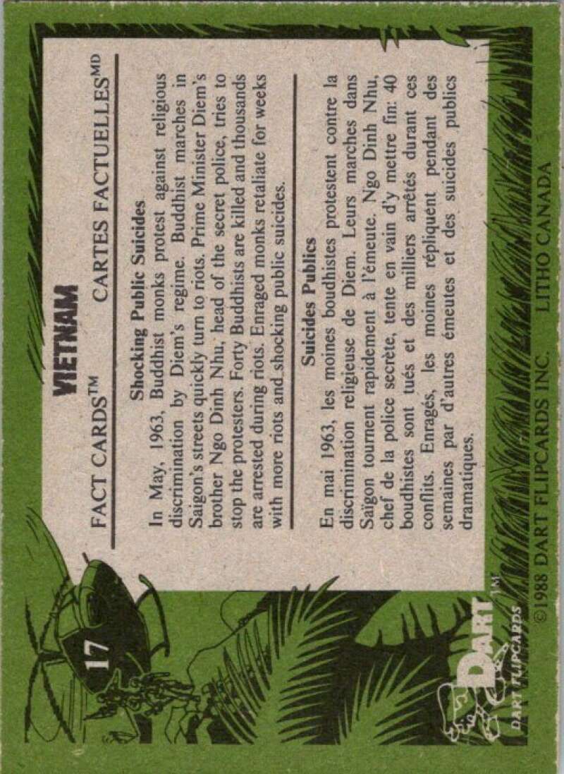 1988 Dart Flipcards Vietnam Facts Series I #17 Vietnam  V72157 Image 2