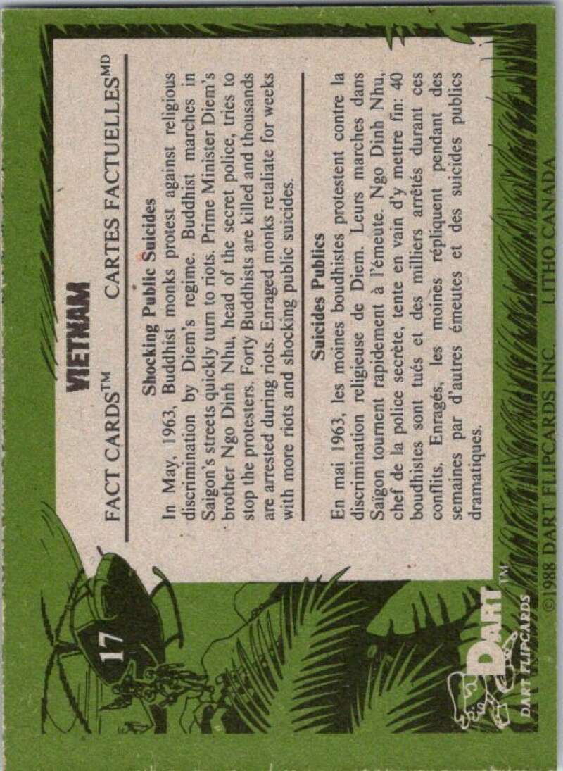 1988 Dart Flipcards Vietnam Facts Series I #17 Vietnam  V72158 Image 2