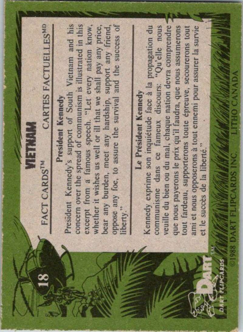 1988 Dart Flipcards Vietnam Facts Series I #18 Vietnam  V72159 Image 2