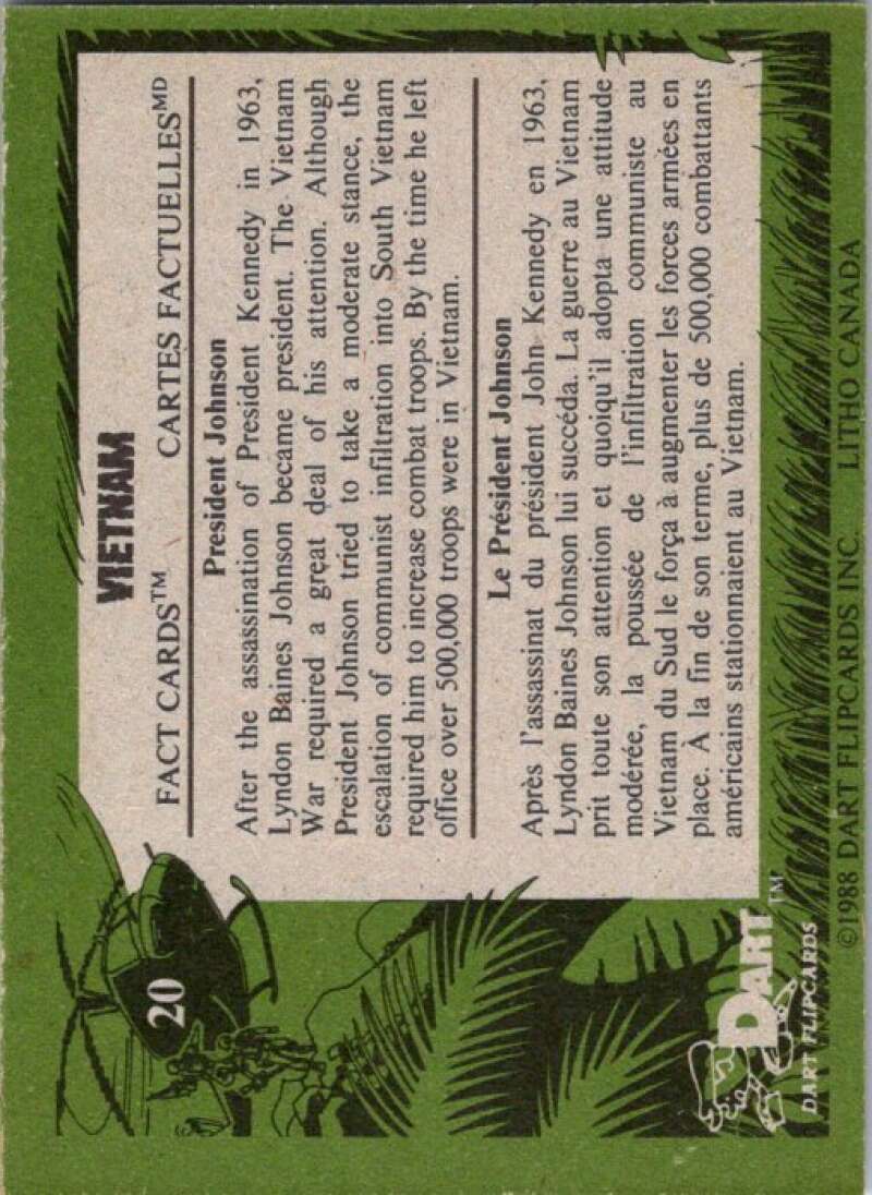 1988 Dart Flipcards Vietnam Facts Series I #20 Vietnam  V72160 Image 2