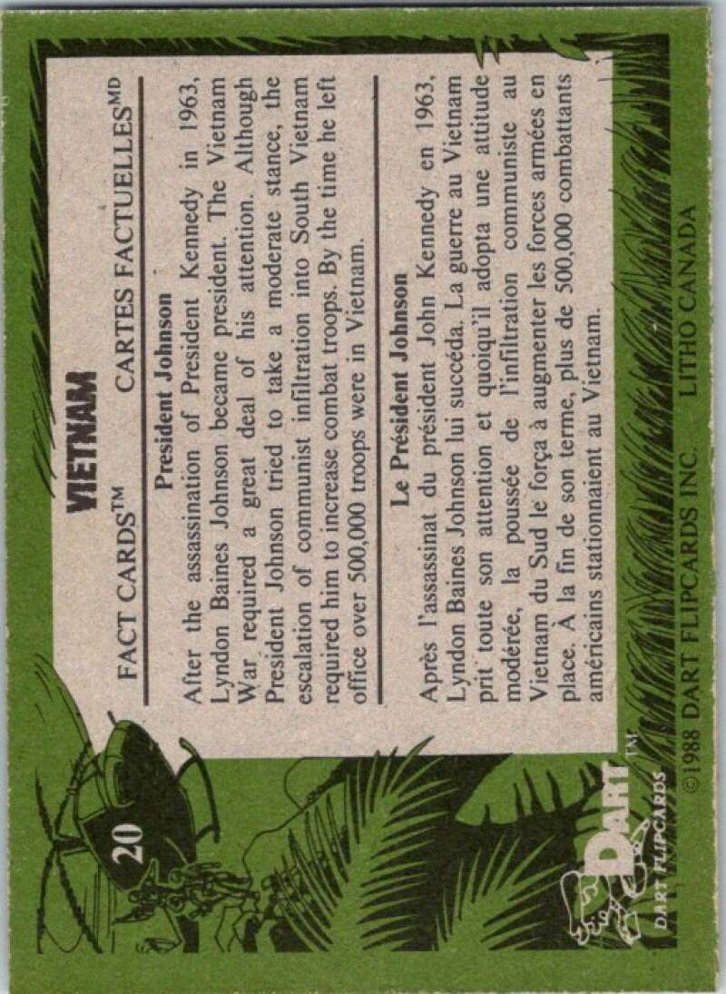1988 Dart Flipcards Vietnam Facts Series I #20 Vietnam  V72161 Image 2