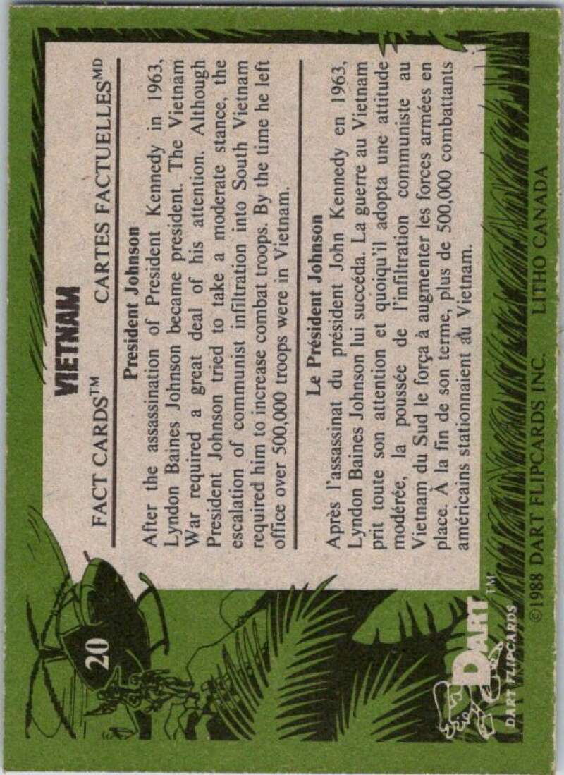 1988 Dart Flipcards Vietnam Facts Series I #20 Vietnam  V72163 Image 2