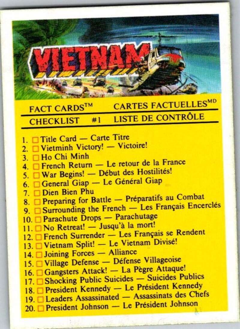 1988 Dart Flipcards Vietnam Facts Series I #33 Vietnam  V72197 Image 1